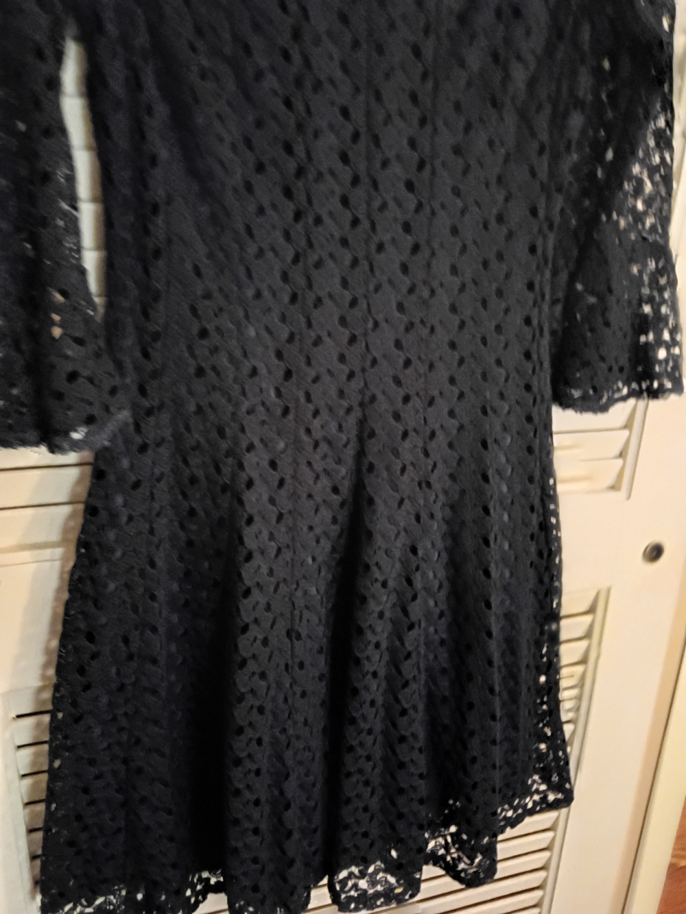 Rabbit Rabbit Rabbit Navy Lace Bell-Sleeve Mini Dress - Picture 5 of 6